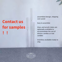 Autres Centres de Table de Mariage Candélabre en Cristal à 8 Bras Support Bougie Haut en Acrylique Transparent pour Décorations de Table