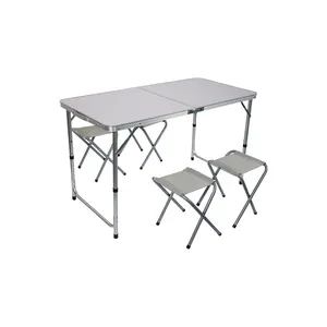 Hafif katlanır 1 tablolar 4 sandalye setleri açık katlanabilir masa ve sandalye seti yemek masası seti 4 sandalye kamp için