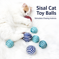 Balles pour chats modernes et colorées en sisal et corde de papier, pour gratter, mâcher, jouer soi-même, jouet interactif pour chats d'intérieur