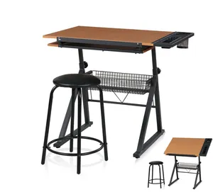 Fabrika satış okuma yazma çalışma ahşap çizim masası masası ayarlanabilir yükseklik özel çizim masası tabure sandalye