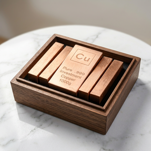 <b>Brushed</b> High Purity Copper Bar 1000g Investment Grade Bullion Bar Pure Copper Ingot Collectible - Product Image 1
