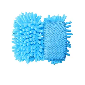 DS2727 Microfiber Scratch Free Car Wash Detailing Exterior Interior Sponge Non-Scratch Wash Mitt Microfiber Car Wash Sponge