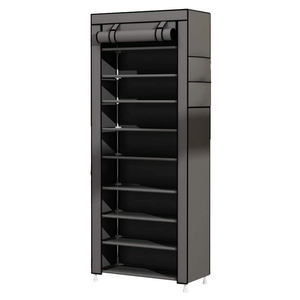 Étagères à chaussures en métal portables combinaison de <span class=keywords><strong>tissu</strong></span> Non tissé multicouche <span class=keywords><strong>armoire</strong></span> de rangement d'étagère à chaussures Simple anti-poussière - Product Image 1
