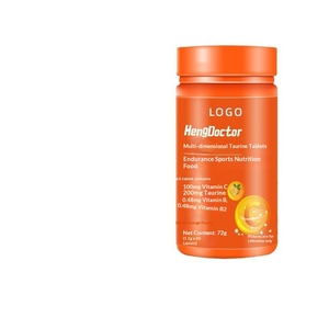 Comprimés à croquer de Taurine Multidimensionnelle pour E-commerce, Vitamine C 1000mg, 200mg par comprimé, 60 unités, Bouteille de 72g, Énergie Sportive - Product Image 1