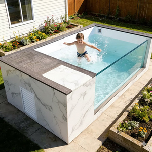 Piscine Hors Sol Famille en Fibre de Verre à Surface Dure, Petites Piscines de Plongée pour Terrasses, Piscine Conteneur avec Fenêtre Acrylique à Vendre - Product Image 3