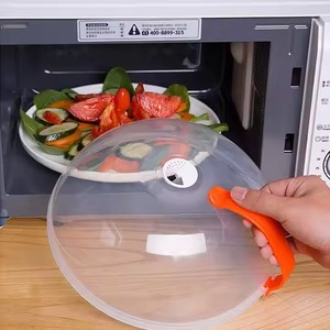 Cubierta de plástico resistente a altas temperaturas para platos de comida, protector contra salpicaduras para microondas con ventilación de vapor, tapa ecológica para olla - Product Image 5