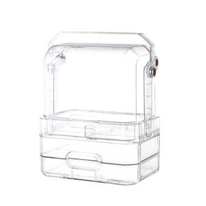 Organisateur de bureau moderne et luxueux, design classique, boîte de rangement transparente pour maquillage, boîte de rangement pour cosmétiques - Product Image 3