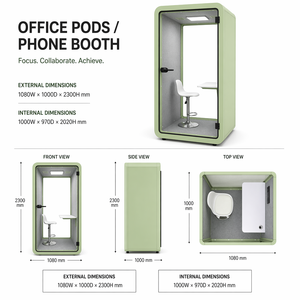 Cabina Acustica Modulare Personalizzata per Ufficio, Cabina Insonorizzata per Telefono, Pod Rimovibile per Lavoro in <span class=keywords><strong>Studio</strong></span> - Product Image 6