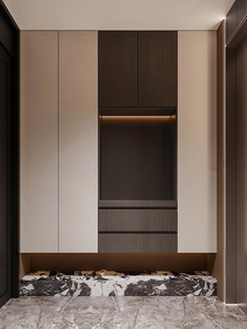 Meuble à chaussures intégré de style populaire, meuble de rangement autoportant de luxe léger pour entrée, cloison de séparation pour hall d'entrée, mobilier de maison - Product Image 2