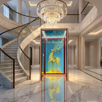 Ascenseur mural en métal brossé sur mesure, cabine d'ascenseur de luxe pour villa, ascenseur domestique, design personnalisé, OEM disponible, décoration