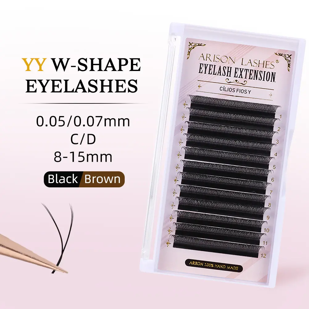 Groothandel Puntige Base Fan Wimper Extensions Lash Extensie Trays Beste Kwaliteit Donkere En Pluizige Individuele Wimper Extensions