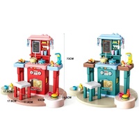 Jeu de cuisine pour enfants 63 pièces avec lumières, sons et fonction de pulvérisation simulée, jouet de table de cuisine pour enfants