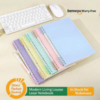 Carnet à anneaux PP A4 B5 détachable pour étudiant, carnet vierge rechargeable pour collège, bloc-notes d'écriture