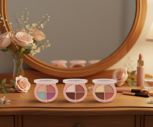 Paleta de sombras de ojos Saniye E0470 Mineral de alta pigmentación con brillo para tonos de piel medianos, tres colores - Product Image 2