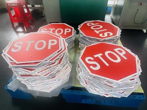 Panneau <span class=keywords><strong>Stop</strong></span> Octogonal 60 cm pour l'Arabie Saoudite, Bilingue, Réflecteur ASTM XI, en Aluminium, Certifié SABER, Panneau Routier de Signalisation - Product Image 6