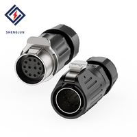 Connecteur d'alimentation circulaire étanche IP68 en alliage de cuivre avec boîtier PBT LP20 250V-500V, fiche aviation 2/3/4/10/12/19/24 broches