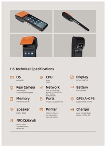 Pos senlaise H5 3G WIFI портативный мобильный android pos терминал машина точка продажи системы с 58 мм тепловым чековым принтером