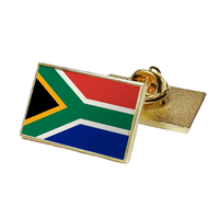 Épinglette drapeau en alliage métallique Afrique du Sud, personnalisée, souvenir, pour cadeau de la Fête Nationale - Vente chaude