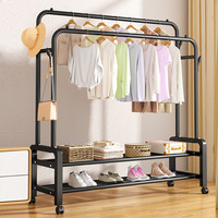 Porte-chaussures multifonctionnel, porte-manteau moderne sur pied, support de rangement mobile pour chambre à coucher, présentoir à vêtements