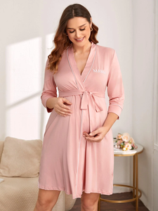 <span class=keywords><strong>Enceinte</strong></span> personnalisé femmes allaitantes maman et moi <span class=keywords><strong>Robe</strong></span> Swaddle ensemble robes de maternité correspondant <span class=keywords><strong>Robe</strong></span> et couverture ensemble - Product Image 4