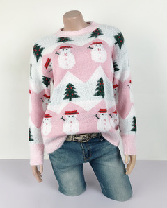 Wholesale Custom Clothing Women's <strong>Christmas</strong> Knit Tree Snowman Pullover <strong>Sweatshirt</strong> <strong>Ladies</strong> Funny Ugly Xmas Pullover Sweater - Product Image 5