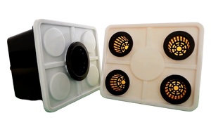 Seaux Bato noirs/beiges de 11 litres avec coudes, couvercles blancs à un/deux/quatre trous, seau hydroponique néerlandais pour tomates et herbes - Product Image 5