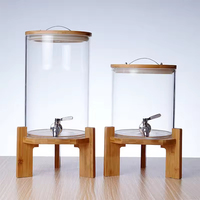 Matériel et outils hôteliers en verre borosilicate de qualité alimentaire, distributeur de boissons en verre borosilicate transparent avec robinet