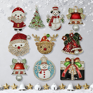 Sparkly Metal Encantos Da Sapata Do Natal Santa Snowman Halloween <span class=keywords><strong>Skull</strong></span> Rena Designs Bulk Acessórios Da Sapata para Tamancos Decorações - Product Image 1