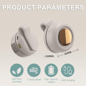 Bladeless Fan - Clip Whirlwind Design Portable Electric Handheld Powerful USB <b>Mini</b> Silent Cooling Fan - Product Image 6