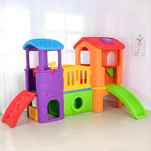 Ít thần đồng lớn trong nhà trẻ em thiết bị sân chơi kết hợp cao gia đình gia đình trượt nhựa trong nhà lâu đài Đồ chơi trượt - Product Image 4