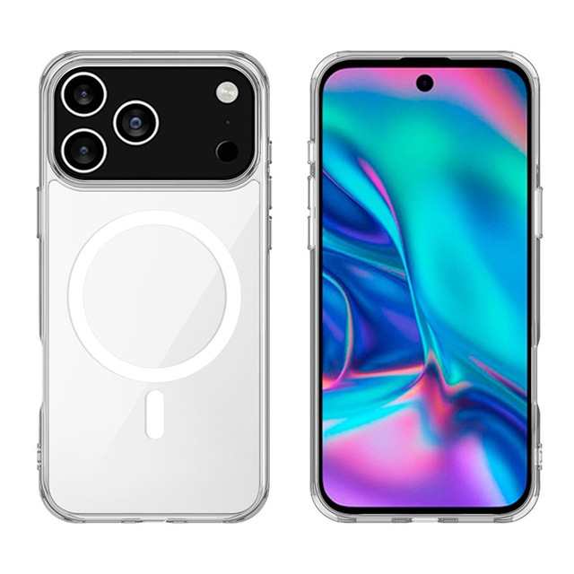 Transparent Anti-Scratch Magnetic Case for iPhone 18 Pro Max Luxury Bayer Material TPU+PC Protective Cover Mobile Phone Cases