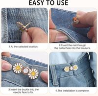 Ajusteur de taille instantané pour pantalon - Boutons décoratifs en forme de fleur, réglage sans outil, boucle de taille lâche réglable, alliage sans nickel pour femmes et enfants