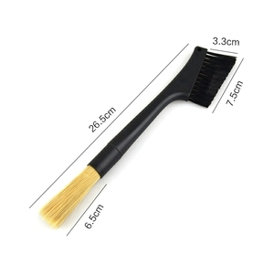 Machine à café manuelle à double usage, brosse de nettoyage à cheveux doux, brosse de nettoyage à double tête pour moulin à café - Product Image 6