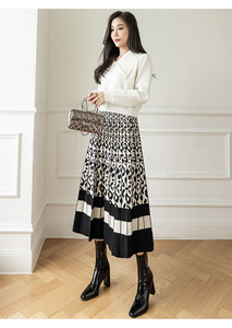 <span class=keywords><strong>Longue</strong></span> <span class=keywords><strong>jupe</strong></span>-pull évasée tricotée pour femmes, nouveauté, automne, <span class=keywords><strong>hiver</strong></span>, élastique, taille haute, plissée, maxi, coupe trapèze, pull-over - Product Image 6
