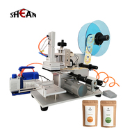 Machine d'étiquetage semi-automatique LT-60 pour bouteilles plates, bocaux en plastique et verre, couvercles, boîtes carrées, cartes, sacs et pochettes