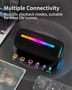 EE. UU./<span class=keywords><strong>CA</strong></span> Stock envío rápido F26 inalámbrico para altavoz Bluetooth V5.3 luces RGB 10W sonido IPX5 impermeable verdadero par inalámbrico - Product Image 5