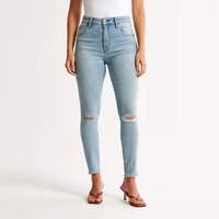 Celana Jeans Wanita Kasual Lurus Stretch Ramah Lingkungan Anti Air