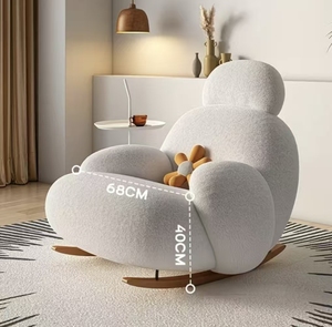 Sedia a Dondolo in Tessuto Bianco Oversize di Design Italiano Moderno e Minimalista, Preferita dalle Celebrità di Internet, <span class=keywords><strong>Arredamento</strong></span> Ecologico per la Casa - Product Image 6