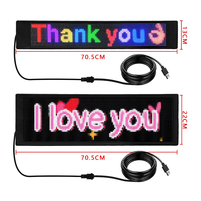 Scrolling Huge Bright Advertising Flexible LED Store Sign App Control Custom Text Pattern Animation Programmable LED Display