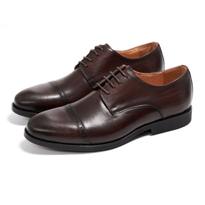 Dernier modèle de chaussures Derby pour hommes en cuir de vachette pleine fleur, style professionnel, haut de gamme, décontractées et polyvalentes - Product Image 6