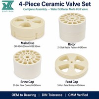 SINTYRON Kit de disques de soupape pour adoucisseur d'eau en céramique d'alumine, 4 pièces, Al2O3 95%, Capuchon de sel principal, Capuchon d'alimentation, Rotor, OEM, Traitement de l'eau