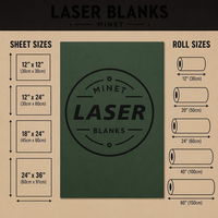 Feuilles vierges laserables en similicuir vert foncé à noir 12x24 pouces avec support en mousse grise et adhésif activé par la chaleur