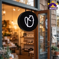 Boîte lumineuse publicitaire ronde en acrylique avec logo personnalisé, éclairage LED intérieur et extérieur, enseigne de magasin commerciale circulaire à LED