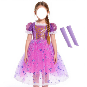Costume da Principessa Rapunzel Viola per Bambine, per Feste di Compleanno, Halloween, Pasqua, Carnevale, Vestito Elegante per Feste - Product Image 6