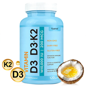 OEM/ODM Suplemento sin gluten para el estado de ánimo y la función cognitiva, fortalece la salud de los huesos y las articulaciones, vitamina D3 K2 en cápsulas blandas para adultos, muestra gratuita. - Product Image 3