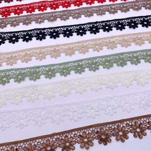 Nhà Máy Chất Lượng Cao Mềm Mại Nhiều Màu Sắc 100% Polyester Lớn Hoa Biên Giới Sequin Gpo Ren Trim - Product Image 2