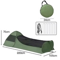 Tente de sac de couchage en filet de style baril de bière vert noir anti-moustique étanche à l'humidité portable pour l'extérieur par temps froid