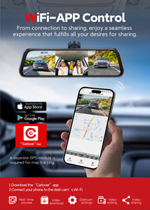 מצלמת דרך Carlover AI Dashcam <span class=keywords><strong>2K</strong></span> ADAS BSD WIFI עם מראה אחורית, שלוש מצלמות (קדמית, פנימית ואחורית) לרכב, עם <span class=keywords><strong>DVR</strong></span>. - Product Image 5