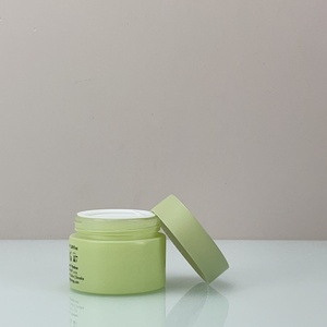Emballage cosmétique 5g 15g 30g 50g 100g Pot en verre givré vert avec couvercle en plastique - Product Image 3