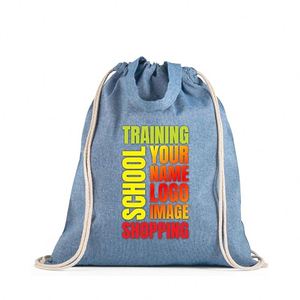 Custom logo Personalized Soft Fabric Calico Canvas Cotton <b>Drawstring</b> Bag with Double String - Product Image 6